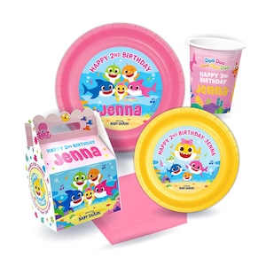 Baby Shark Birthday Party Basic Party Pack for 12 guests, GIRL Classic Version