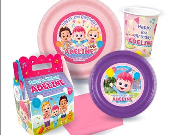 Bebefinn Birthday Party Basic Party Pack für 12 Gäste, Girl Version