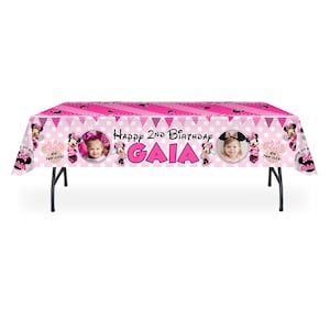 Minnie mouse party personalized heavy vinyl table cover, custom made
