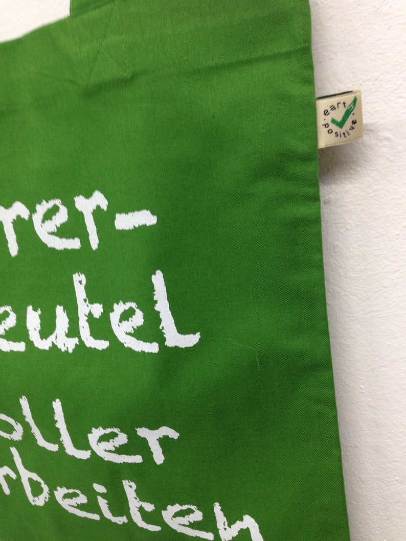 Lehrer-Beutel, voller Arbeiten Blattgrün, 100% Biobaumwolle, Fairtrade, totebag, vegan Bild 5