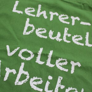 Lehrer-Beutel, voller Arbeiten Blattgrün, 100% Biobaumwolle, Fairtrade, totebag, vegan Bild 4