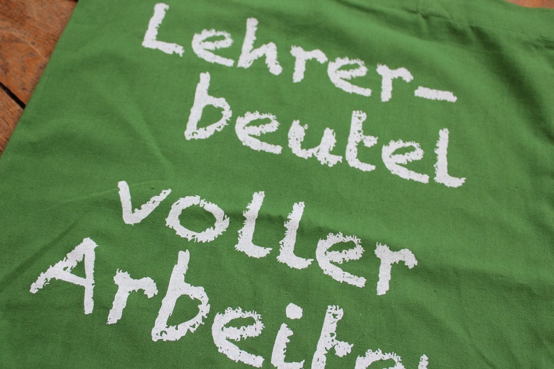 Lehrer-Beutel, voller Arbeiten Blattgrün, 100% Biobaumwolle, Fairtrade, totebag, vegan Bild 4