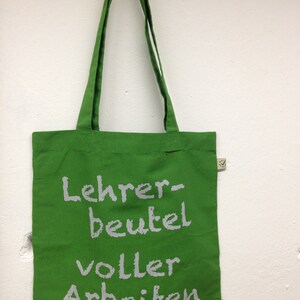 Lehrer-Beutel, voller Arbeiten Blattgrün, 100% Biobaumwolle, Fairtrade, totebag, vegan Bild 7