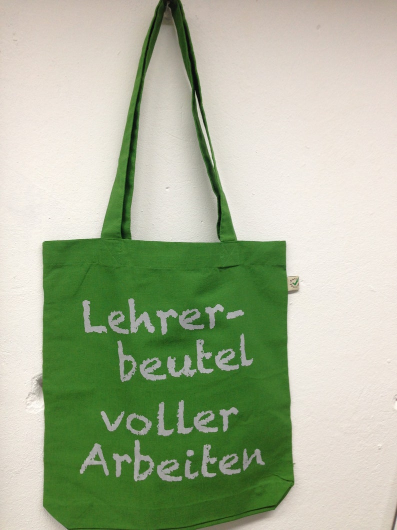 Lehrer-Beutel, voller Arbeiten Blattgrün, 100% Biobaumwolle, Fairtrade, totebag, vegan Bild 7