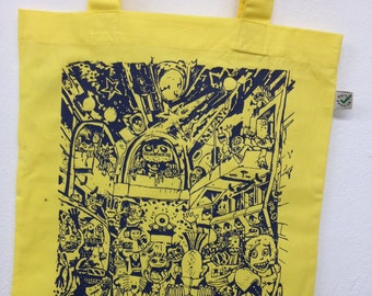 Partydome – Tasche mit illustration, Fairtrade, Biobaumwolle, vegan,