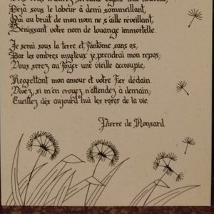 Poem poetry Chinese ink calligraphy illumination