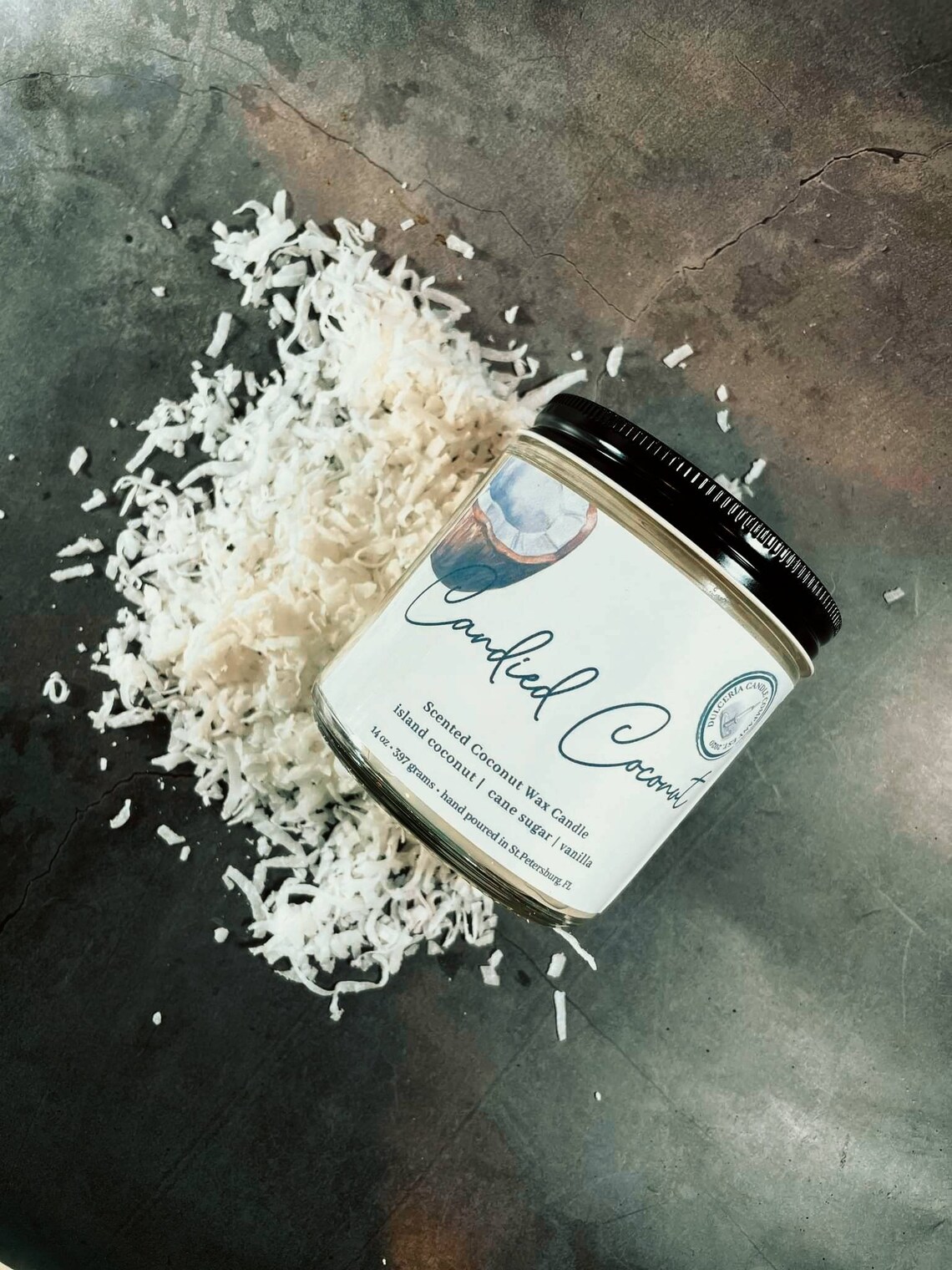 Candied Coconut Coconut Wax Two Wick Scented 14 oz Candle Etsy