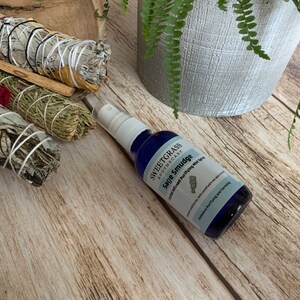 Sage Smudge Spray Smokeless Smudge Good Spirit Spray Room Cleansing Crystal Infused Spray Clear Negative Energy Gem Essence image 3