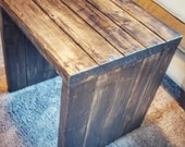 Custom Farmhouse Wood Waterfall End Table