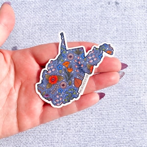 West Virginia Sticker |WV Stickers | Stickers for Hydroflask | laptop stickers |Waterbottle Stickers |Waterproof Stickers | Flower Stickers|