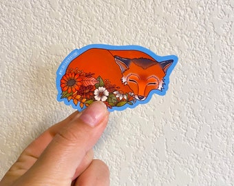 Fox Sticker | Stickers | Stickers for Hydroflask | laptop stickers |Water bottle Sticker |Waterproof Stickers | Flower Stickers |