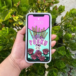 Pocky Phone Wallpaper | flower pocky Wallpaper | Digital Download | IPhone wallpaper | Digital Phone Wallpaper