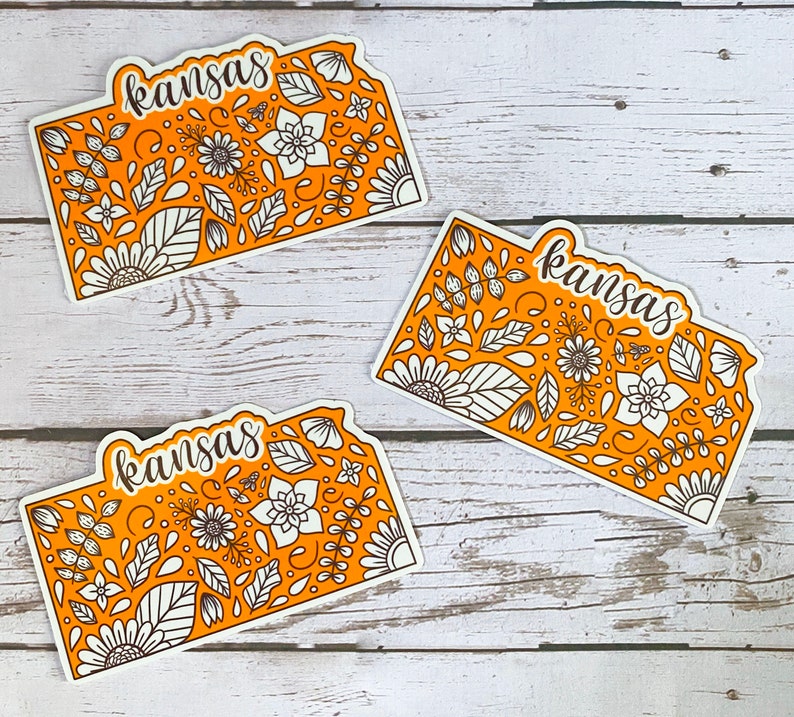 Kansas Stickers Kansas Sticker | States Stickers | KS Sticker | Stickers for Hydroflask ...