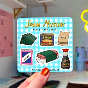 Spam musubi Sticker,Stickers for Hydroflask,laptop sticker,Cute Car decals,Sticker sheets,Food stickers,Spam gift, Sticker, Spam accessories