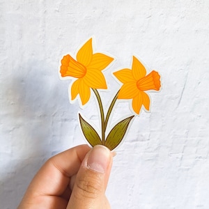 Daffodil Sticker | Stickers for Hydroflask | laptop stickers | laptop stickers Flowers | Vinyl Flower Stickers | Waterproof Stickers