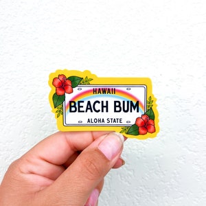 Beach Bum Sticker | Stickers | Stickers for Hydroflask | Summer stickers |Waterbottle Sticker|Waterproof Stickers| liscense plate Sticker