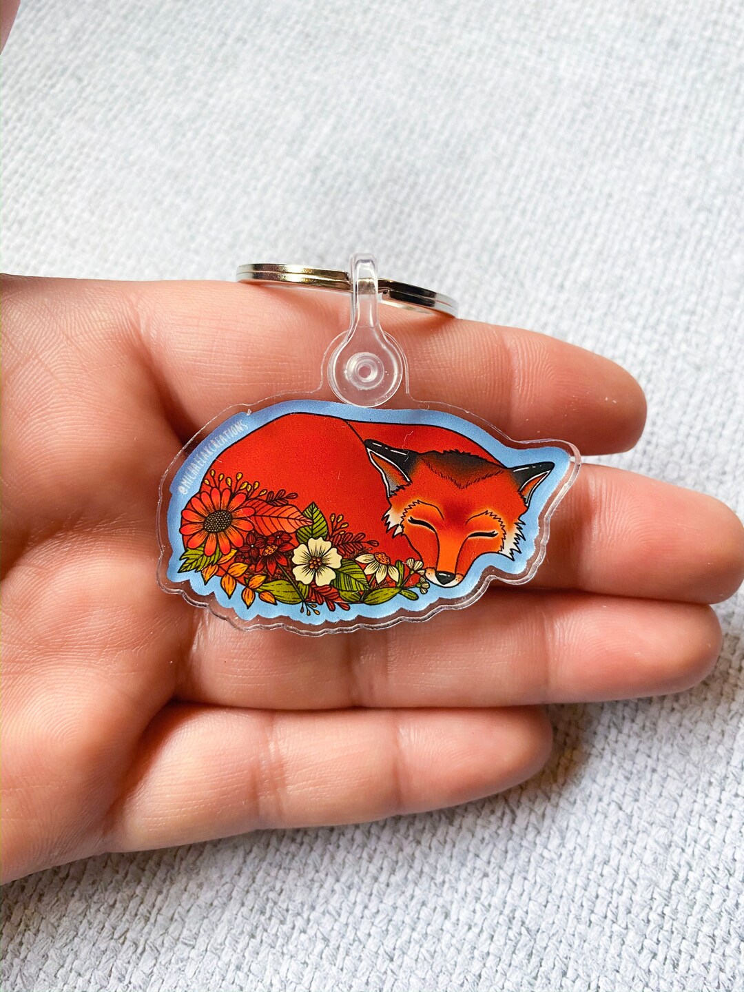 Fox Keychain Fox Gift Fox lover Acrylic Keychain Etsy.de