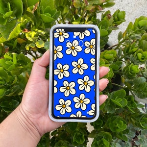 Blue and white flowers Phone Wallpaper | flower Wallpaper | Digital Download | IPhone wallpaper | Digital Phone Wallpaper