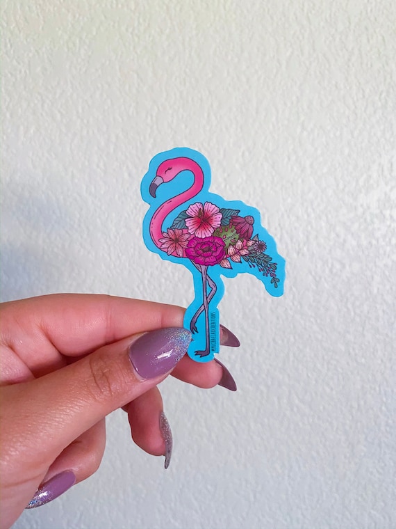 Flamingo Sticker| Animal Sticker |Bird Sticker| Stickers for Hydroflask | Stickers | Laptop stickers | Waterproof Stickers| Floral Stickers