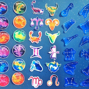 3-Pack Zodiac Stickers,Watercolor Sticker, Zodiac, Zodiac Sticker