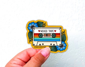 Mix tape Sticker | Mix tape Sticker | Cute Sticker| Stickers for Hydroflask | laptop stickers | Waterproof Stickers | Music Stickers