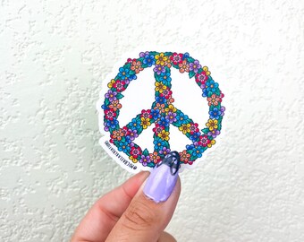 Pegatinas con el símbolo de la paz / Pegatinas / Pegatinas para Hydroflask / Pegatinas para portátiles / Pegatinas para botellas de agua / Pegatinas impermeables / Pegatinas retro
