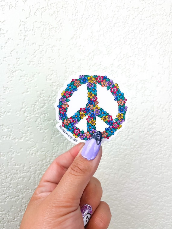 Peace Sign Sticker | Stickers | Stickers for Hydroflask | laptop stickers |Water bottle Sticker |Waterproof Stickers | retro stickers