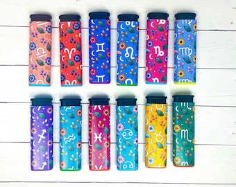 Pegatinas Zodiac Lighter / pegatinas más ligeras / Encendedores envueltos / Regalo Stoner / Regalo para fumadores / Accesorios Stoner / Pegatinas Bic para encendedores Bic