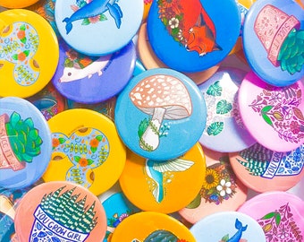 Choose - Button Pack (3, 6, 10 Buttons) | Cute Pin Pack | Button Pins | Pin Badge | Floral Button | 1.5 Buttons