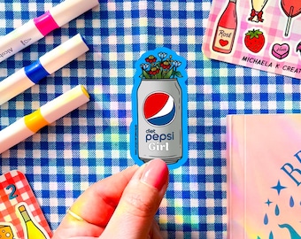 Diet Pepsi Girl Sticker,Stickers for Hydroflask,laptop sticker,Cute Car decals,Trendy stickers,Stationary stickers,soda stickers, Diet Pepsi