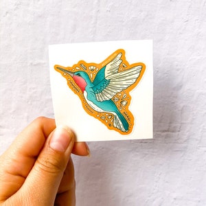 Colibrì Adesivo / Animale Adesivo / Adesivi / Adesivi per Hydroflask / Adesivi per laptop / Adesivi impermeabili / Adesivi floreali