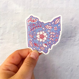 Ohio Sticker | States Stickers | OH Sticker | Stickers for Hydroflask | laptop stickers | Waterproof Stickers | Flower Stickers