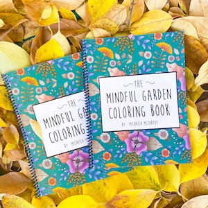 Mindful Garden Coloring Book | Floral Coloring Book | Adult Coloring Book | Coloring Book | Cute coloring book |