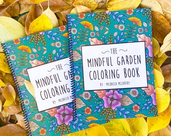 Mindful Garden Coloring Book | Floral Coloring Book | Adult Coloring Book | Coloring Book | Cute coloring book |