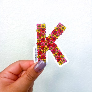 Adesivo K | Adesivos para Hydroflask | adesivos | adesivos para laptop | Adesivo para garrafa de água | Adesivos para letras de flores | Adesivos à prova d'água | Adesivo para cartas