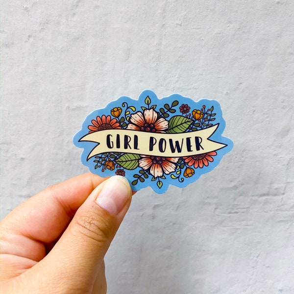 Girl Power sticker | stickers | Stickers for Hydroflask | laptop stickers | Flower Stickers | Waterproof stickers | Feminism sticker