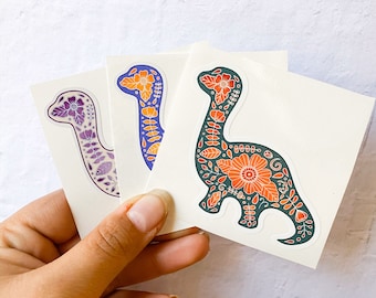 Floral Dinosaur Sticker | Dinosaur Sticker | Stickers for Hydroflask | Laptop Stickers | Waterproof Sticker | Gifts for Her