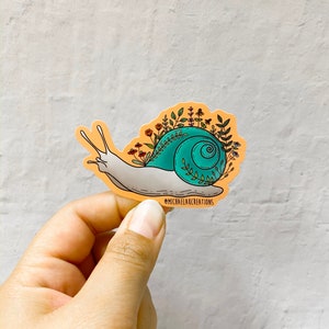 Snail sticker | Stickers for Hydroflask | laptop stickers | Flower Stickers | Waterproof stickers | Floral sticker | Nature gift