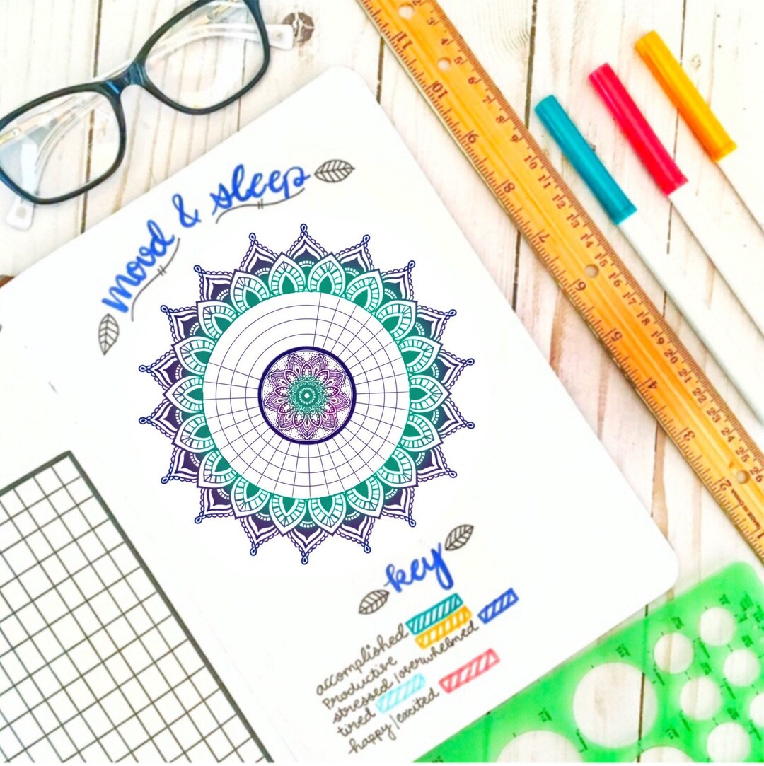 Purple/teal Mandala Mood Tracker -digital Download/ Printable - Etsy