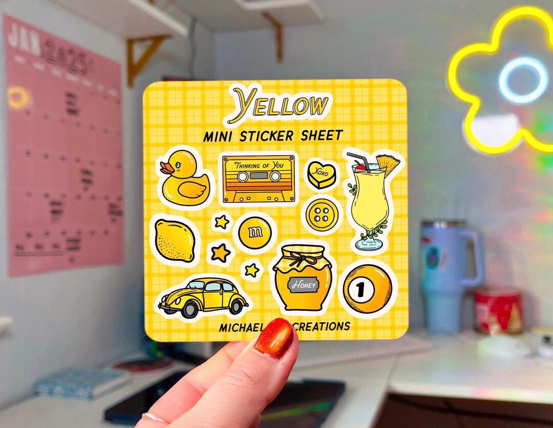Yellow Sticker Sheet ,stickers for Hydroflask,laptop Sticker,sticker ...
