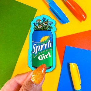 Sprite Girl sticker |Stickers for Hydroflask |laptop stickers |Waterproof stickers| sprite gift |soda stickers|drink sticker|sprite girly