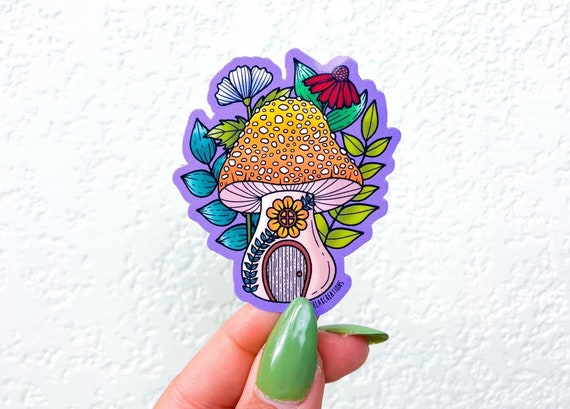 Mushroom House Sticker |Mushroom Sticker|Fairy Sticker |hydro flask stickers | Cool stickers | stickers for hydroflask| Mushroom gift