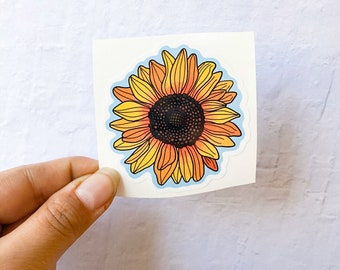 Sunflower Vinyl Sticker | Flower Stickers | laptop sticker | Stickers for Hydroflask | small gifts for her | waterproof stickers