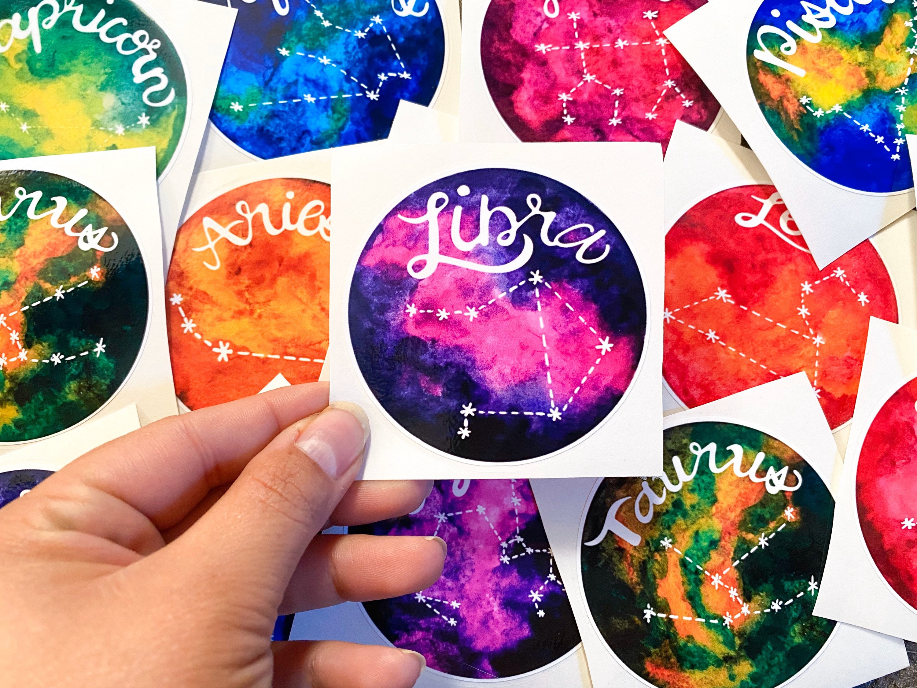 Zodiac Stickers | Watercolor Zodiac | Stickers For Hydroflask | Lapto…