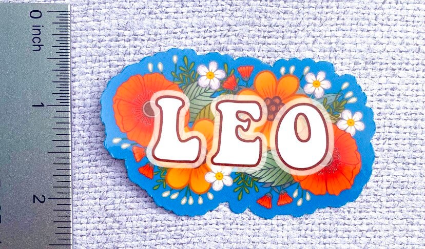Leo Sticker Zodiac Sticker Floral Leo Sticker Stickers for - Etsy
