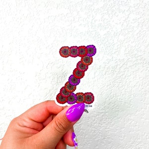 Adesivo Z | Adesivos para Hydroflask | adesivos | adesivos para laptop | Adesivo para garrafa de água | Adesivos com letras de flores | Adesivos Zinnia | Adesivo para cartas