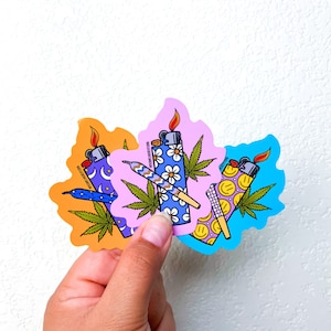 Lighter sticker |420 Sticker | Stickers for Hydroflask|Flower sticker|stoner stickers |Waterproof stickers|Smoker sticker|lighter sticker