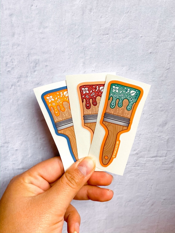 Paint Brush Sticker Artist Stickers Stickers for Etsy