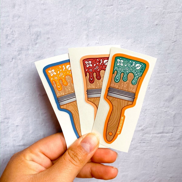 Paint Brush Stickers - Etsy