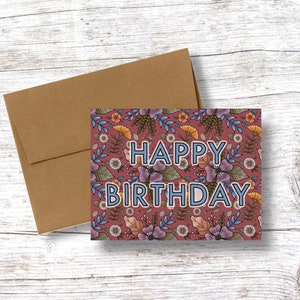 Happy Birthday Card | Floral Greeting Card | Birthday Card | Thank you card | Mother’s Day card  | Greeting Card
